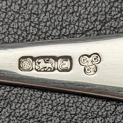1979年 英国製 純銀(925シルバー)機関車彫刻 ティースプーン6本セット C&C Co ケース入り